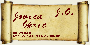 Jovica Oprić vizit kartica